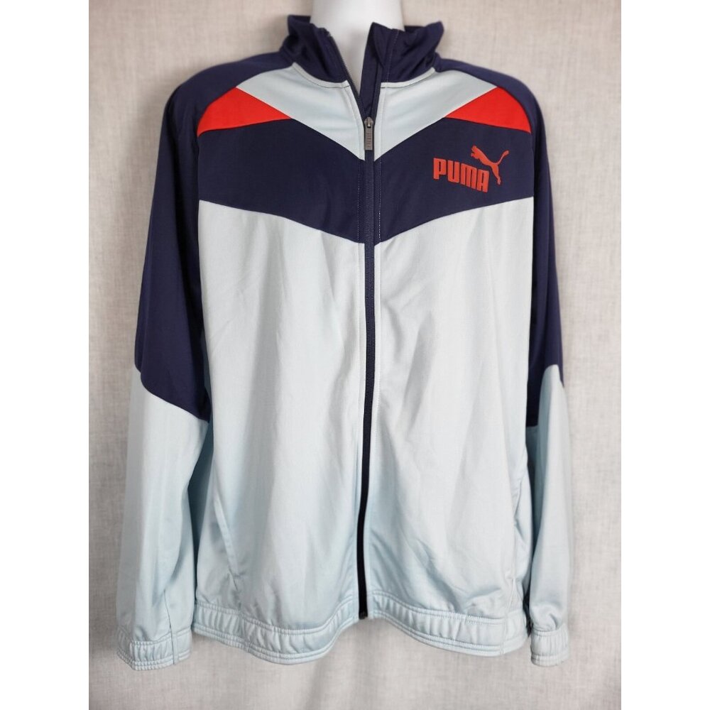 Puma Iconic Tricot Jacket NWT Men's 2XL Unisex Full Zip Track Light Sky Blue XXL